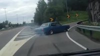 Sortie d'autoroute en drift