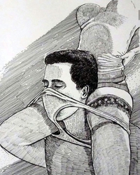 Peut-être pas la meilleure façon de porter un masque...