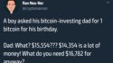 Un enfant demande 1 bitcoin pour son anniversaire
