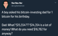 Un enfant demande 1 bitcoin pour son anniversaire