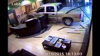 Old Man Upset About Bill Smashes His Truck Through Lobby
