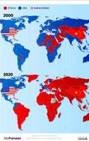 Pays qui ont pour Partenaire principal les Usa ou la chine  2000 vs 2020