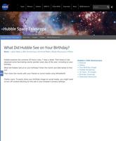 Qu'a pu bien voir Hubble le jour de ton anniversaire ?