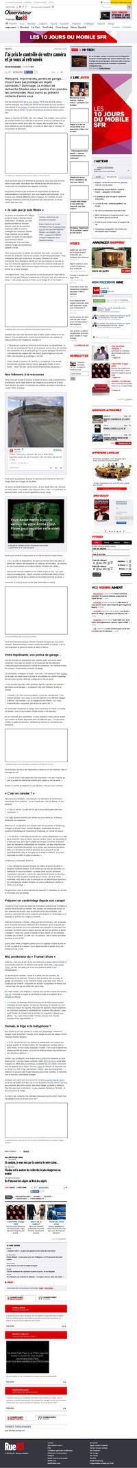 J’ai pris le contrôle de votre caméra et je vous ai retrouvés