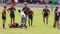 Simulation ridicule d'un joueur de rugby