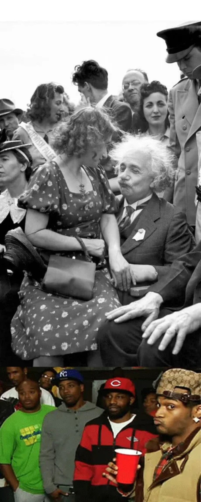 Einstein à l'exposition universelle de Flushing Meadows à New York de 1939 avec sa fille sur ses genoux lors de l'ouverture du pavillon juif.