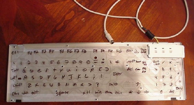 Un clavier transparent.