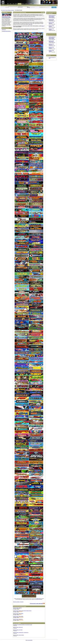 un gros paquet de vieux jeux d'arcade a jouer dans son navigateur