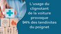 "L'usage du clignotant de la voiture provoque 94% des tendinites du poignet" 