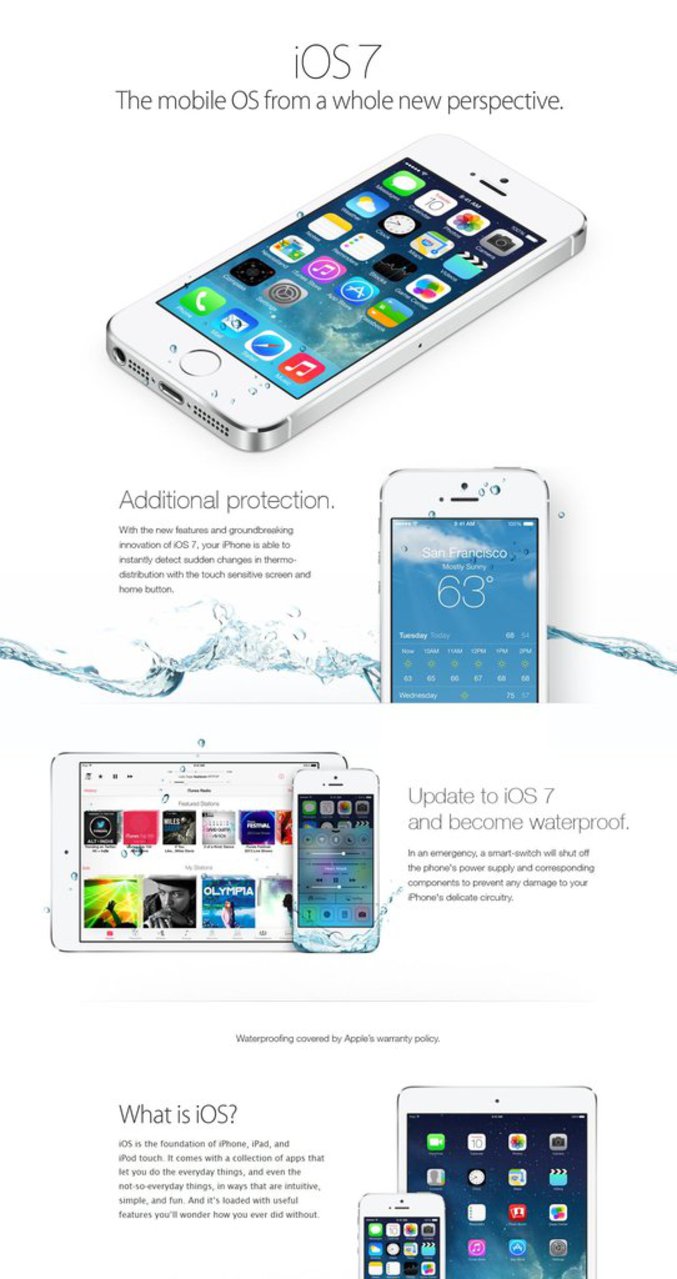 Avec la mise à jour de iOS 7, votre iDevice est maintenant waterproof !
