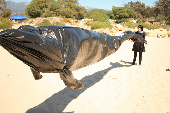 Une baleine en plastique