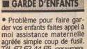 Annonce babysitting