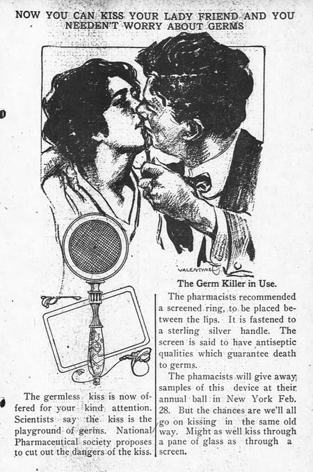 En 1912, tu pouvais rouler un gluant à ta dulcinée sans crainte d'attraper ses miasmes (et réciproquement).