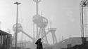 L'atomium en construction, en vue de l'expo universelle de Bruxelles en 1958.