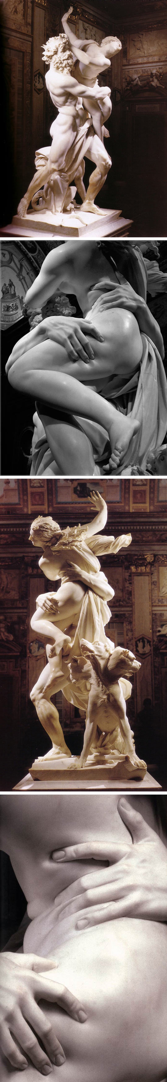 Réalisé par Gian Lorrenzo dit Le Bernin (1598 - 1680), sculpteur, architecte et peintre, à l'âge de 23 ans. 

Surnommé le second Michel-Ange, il peut être qualifié d'« artiste total », dans la mesure où, non seulement il maîtrisait les différents Beaux Arts (Architecture, Peinture et Sculpture), mais aussi parce qu'il était capable de les faire concourir au sein d'une même œuvre.