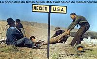 Fake des années 50 : frontière américano-mexicaine
