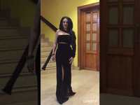 Nana Karapetyan In A Black Beautiful Dress