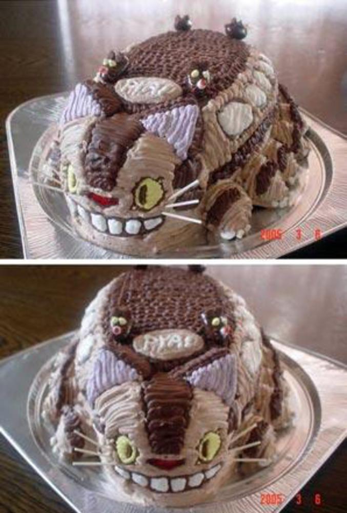 Un beau gâteau en forme de chat.