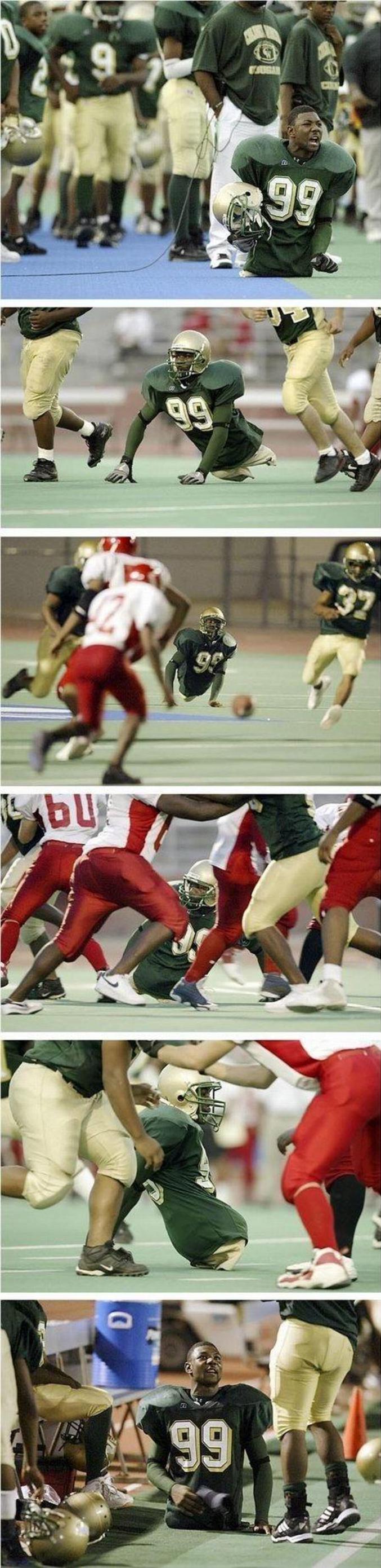 Le footballeur Bobby Martin qui joue à Dayton Ohio.