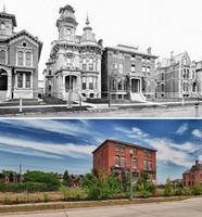 Le même quartier à Detroit (Michigan - USA) en 1882 (en haut) et en 2017 (en bas).