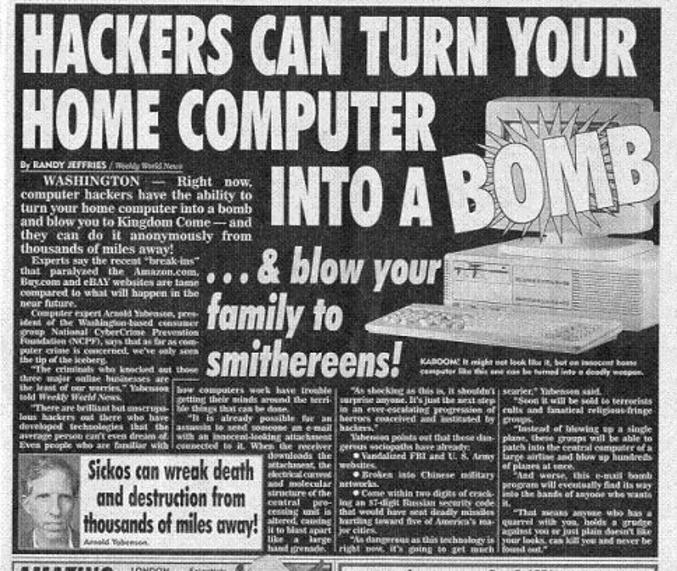 Un hacker pourrait faire exploser votre pc.
