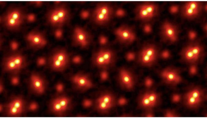 Grâce à des algorithmes sophistiqués et à la ptychographie électronique, des chercheurs ont pu extraire une image incroyablement précise des atomes au sein d'un échantillon. Un record qui frôle les limites de ce qui est physiquement observable.

Cela pourrait ressembler à un amas d'étoiles. Cette image montre en fait un échantillon de cristal d'orthoscandate de praséodyme (PrScO3), agrandi 100 millions de fois. Une prouesse qui représente un doublement de la résolution précédemment obtenue par la même équipe et qui leur avait valu une inscription au Guinness Book des records en 2018. « Cela n'établit pas seulement un nouveau record. Nous avons atteint la limite ultime de résolution possible, se félicite David Muller, professeur d'ingénierie à l'université Cornell aux États-Unis et principal auteur de l'étude publiée dans Science. Nous sommes maintenant en mesure de localiser un atome dans une structure en 3 dimensions avec une précision inférieure au nanomètre. »

Un peu comme un jeu du ballon prisonnier dans le noir
Pour arriver à une telle résolution, David Muller et son équipe ont utilisé une technique appelée ptychographie électronique. Cette dernière consiste à bombarder un échantillon avec un faisceau d'électrons qui se déplace très lentement. Les électrons « rebondissent » alors à la surface lorsqu'ils rencontrent un atome, et produisent un schéma de diffraction qui est ensuite analysé par un algorithme pour produire une image. « C'est un peu comme un jeu du ballon prisonnier dans le noir, illustre David Muller, sur le site du Scientific American. Vous ne "voyez" pas la cible, mais en regardant où finit le ballon [les électrons], on peut en déduire son trajet. »

Des énormes capacités de calcul pour déchiffrer l’image

Cette approche présente plusieurs avantages par rapport à un microscope électronique classique : ce dernier doit augmenter l'énergie de son faisceau d'électrons pour améliorer sa résolution, de telle sorte qu'au-delà d'un certain seuil, l'échantillon risque d'être endommagé. Mais jusqu'ici, la ptychographie électronique ne fonctionnait qu'avec des échantillons de quelques atomes d’épaisseur, car la dispersion des électrons dans des échantillons plus épais produisait des motifs bien trop complexes à décrypter. Mais grâce aux progrès de l’intelligence artificielle et des énormes capacités de calcul des superordinateurs, les chercheurs sont parvenus à développer un algorithme encore plus sophistiqué. « Avec ces nouveaux algorithmes, nous sommes maintenant en mesure de corriger tout le flou de l'image, au point que le seul flou restant est celui lié à la vibration naturelle des atomes [inévitable pour tout atome au-dessus du zéro absolu] », explique David Muller.


Source: https://www.google.fr/amp/s/www.futura-sciences.com/alternative/amp/actualite/38361/




