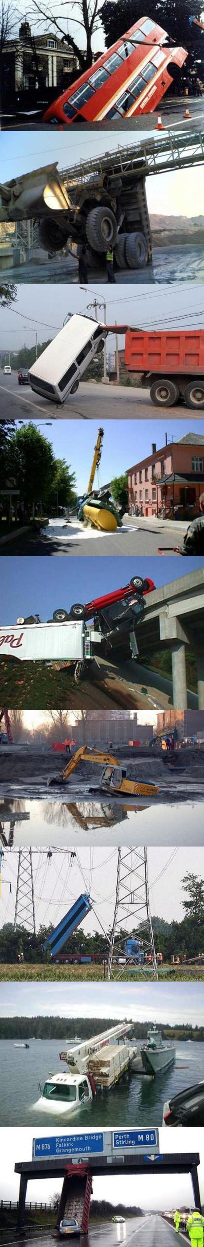 Compilation d'accidents avec des camions. 