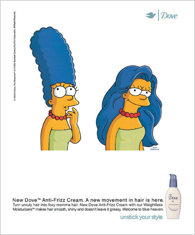 Une crème anti-frisotti très efficace. Même les cheveux de Marge n'ont pas résisté !