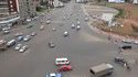 Gros carrefour sans feu de circulation en éthiopie