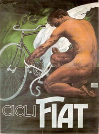 Vieille affiche pour les vélos FIAT...