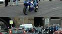 Blonde à moto