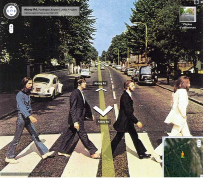 Les Beatles s'incrustent sur la photo de Google Street.