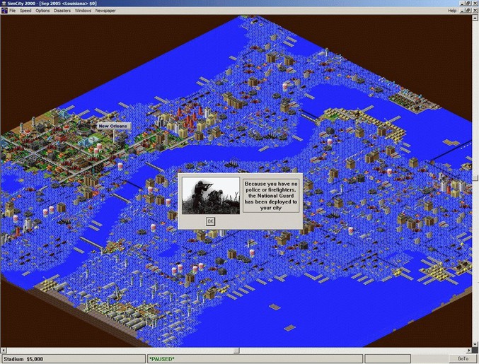 Un patch real-life sur Sim City 2000 pour la nouvelle-orleans.