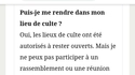 Le culte, un passe droit ?