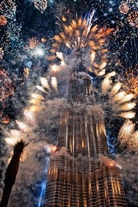 Feu d'artifice au Burj Khalifa