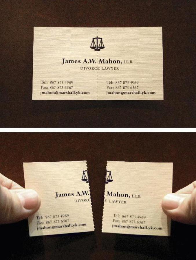 Un avocat s'est créé une carte de visite adéquate.