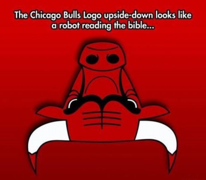 Si on retourne le logo des Chicago Bulls.