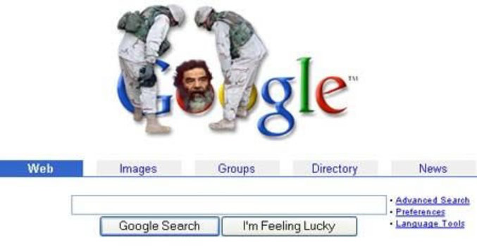 Sadam Hussein trouvé via google.