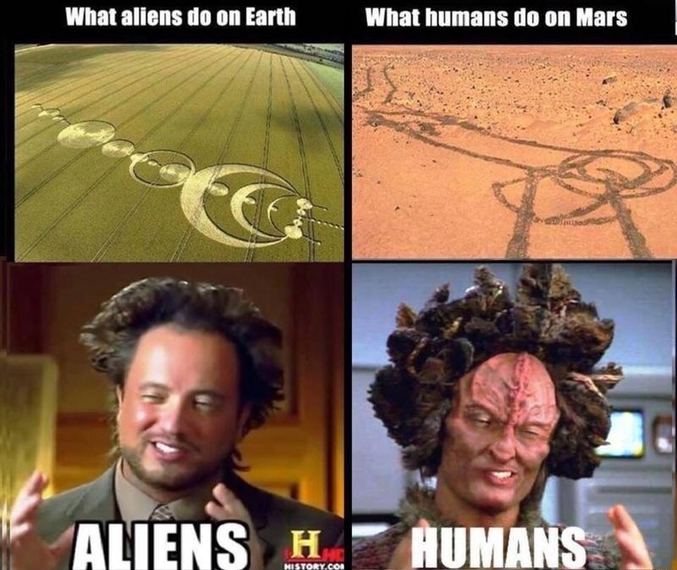 (Ce que les aliens font sur Terre, ce que les humains font sur Mars)