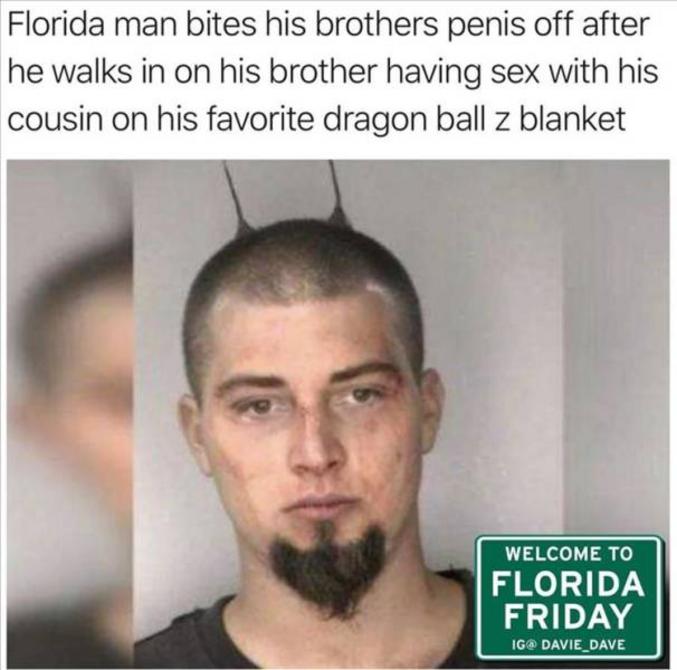 un habitant de la Floride a mordu le pénis de son frère après qu'il l'ai vu baiser leur cousine sur sa couverture "Dragon Ball Z" préférée