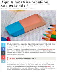 Le bout bleu de la gomme