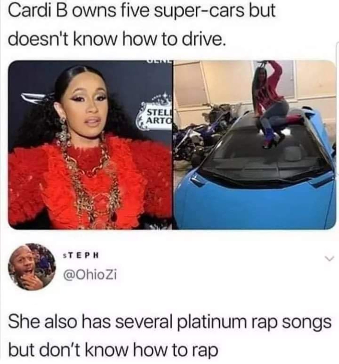 Elle a aussi plusieurs disques de platine en rap, mais elle ne sait pas rapper...