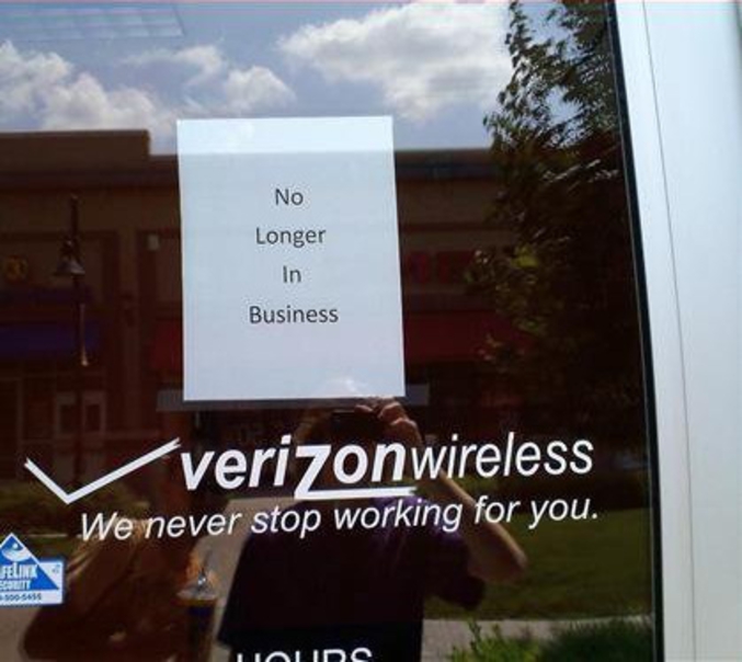 Verizon : nous n’arrêterons jamais de travailler pour vous (ironie quand tu nous tiens).
