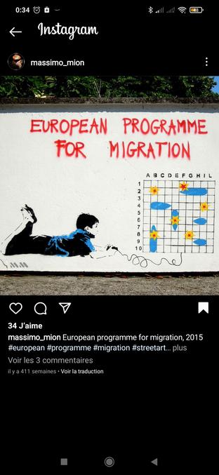 “Le problème des réfugiés et des immigrés est trop complexe pour être résolu par un dessin ou par des politiciens qui traitent les gens comme des statistiques. L’art est là pour nous rappeler que le problème existe ici et maintenant, et qu’il faut s’en occuper.”