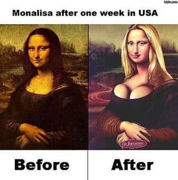 Mona Lisa après une semaine aux Etats-Unis d'Amérique.