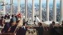 1976; le restaurant au 107ème étage de la tour Nord du World Trade Center