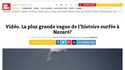 Peut-être la plus grande vague jamais surfée par Hugo Vau