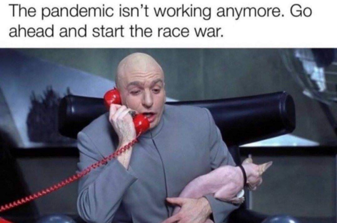 La pandémie ne fonctionne plus. Enchaînez, lancez la guerre raciale !