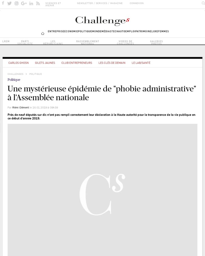 Près de neuf députés sur dix n'ont pas rempli correctement leur déclaration à la Haute autorité pour la transparence de la vie publique en ce début d'année 2019.