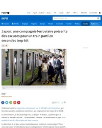 Japon: une compagnie ferroviaire présente des excuses...